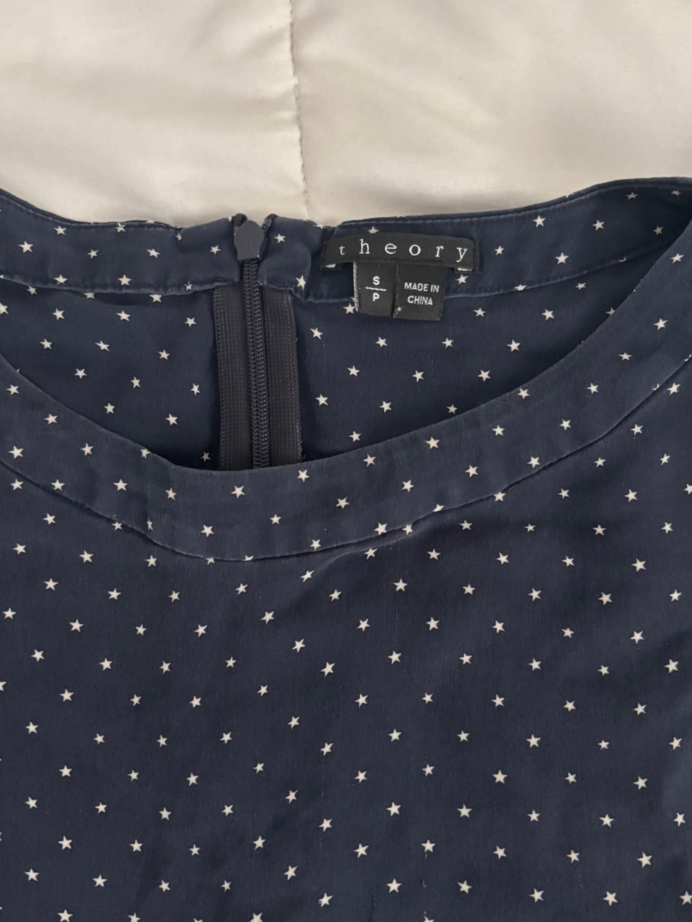 Theory Navy Star-Print Blouse